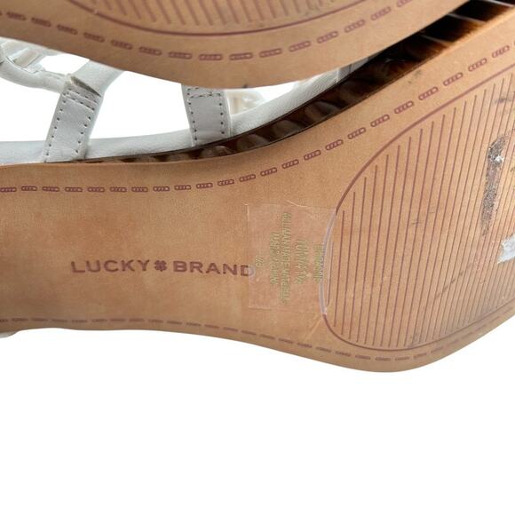 Lucky Brand‎ Women's White Bassie Block Heels Strappy Sandals Size 10M - Picture 13 of 14